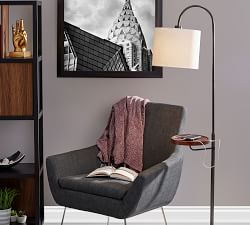 Edward Wooden Shelf Floor Lamp with USB Port (65&quot;)