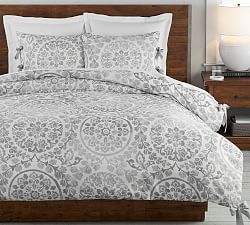 Ana Medallion Cotton Linen Duvet Cover