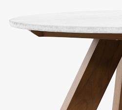 Carmina Indoor/Outdoor 36&quot; Marble &amp; Teak Coffee Table