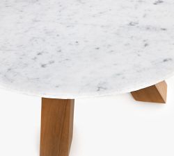 Carmina Indoor/Outdoor 36&quot; Marble &amp; Teak Coffee Table