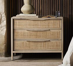 Dolores Cane 3-Drawer Nightstand (32&quot;)