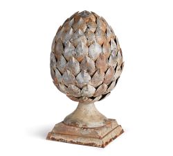 Galvanized Outdoor Artichoke Decorative Object - 17&quot;H