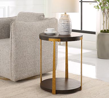 Pottery barn round end table sales