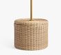 Huntington Wicker Round Outdoor Umbrella Stand Side Table (28&quot;)