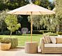 Huntington Wicker Round Outdoor Umbrella Stand Side Table (28&quot;)