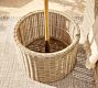Huntington Wicker Round Outdoor Umbrella Stand Side Table (28&quot;)
