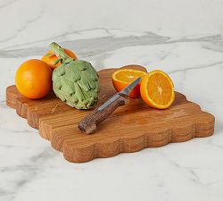 Handcrafted Square Scalloped Cutting Board, Small