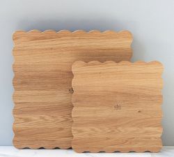 Handcrafted Square Scalloped Cutting Board, Small