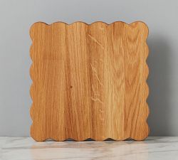 Handcrafted Square Scalloped Cutting Board, Small
