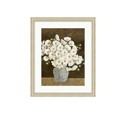 White Flowers in Blue Vase by Carleigh Courey
