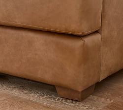 Canyon Roll Arm Leather Chaise Sectional (123&quot;&ndash;169&quot;)