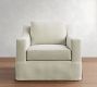 York Slope Arm Slipcovered Swivel Chair