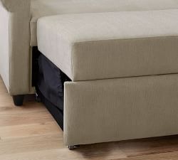 Sanford Roll Arm Trundle Chaise Sleeper Sectional - Storage Available (92&quot;)