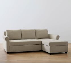 Sanford Roll Arm Trundle Chaise Sleeper Sectional - Storage Available (92&quot;)