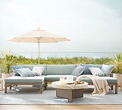 Indio Eucalyptus 3-Piece U-Shaped Double Chaise Outdoor Sectional (140&quot;)