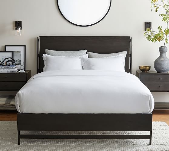 Hester Leather Platform Bed Pottery Barn