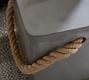 Coastal Concrete &amp; Rope Outdoor Side Table (14&quot;-16&quot;)