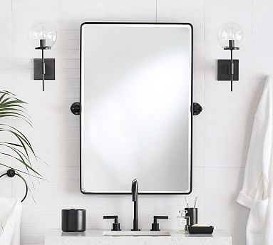 Vintage Rounded Rectangular Pivot Mirror