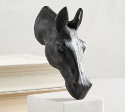 Bronze Horse &amp; Marble Bookends