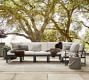 Coastal Concrete &amp; Rope Outdoor Side Table (14&quot;-16&quot;)