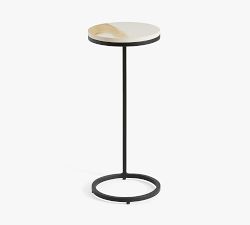 Delaney Marble Round Outdoor C-Table (10&quot;)