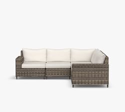 Torrey Wicker 5-Piece Square Arm Outdoor Sectional (101&quot;)