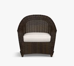 Torrey Wicker Roll Arm Outdoor Lounge Chair