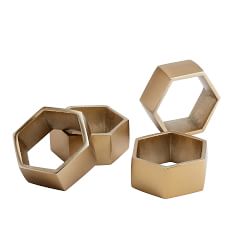 Bleecker Geo Metal Napkin Rings - Set of 4