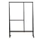 Hopper Metal 50&quot; Rolling Rack with Storage Shelf