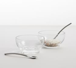 Hammered Handcrafted Glass Salt &amp; Pepper Pinch Bowls