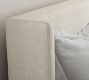 Jake Upholstered Platform Sleigh Bed with Wood Base