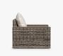 Torrey Wicker Square Arm Swivel Outdoor Lounge Chair