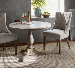 Alexandra Round Marble Pedestal Dining Table