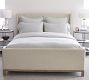 Jake Upholstered Platform Sleigh Bed with Wood Base