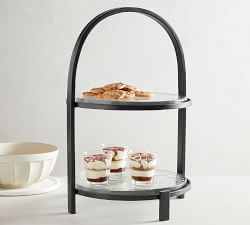Slab Glass Tiered Stand