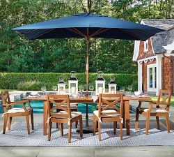 10' Rectangular Outdoor Patio Umbrella &ndash; Teak Frame&#8203;