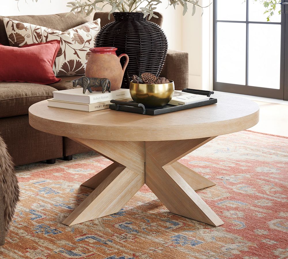 Open Box: Modern Farmhouse Round Coffee Table (44&quot;)