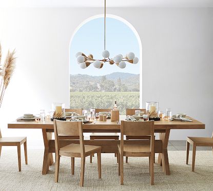 Modern Farmhouse Extending Dining Table 76 112 Pottery Barn