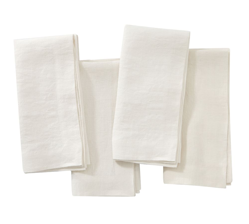 Mason Oversized Linen Napkins (Ivory)