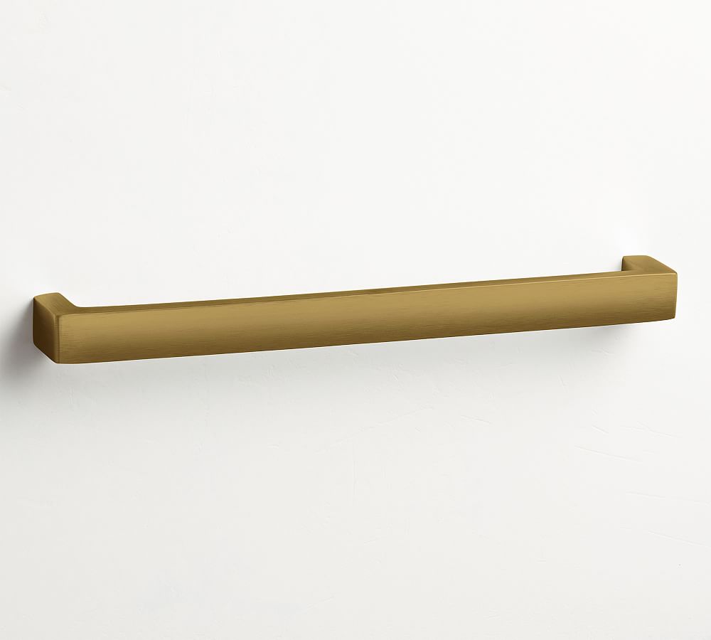 8" Tumbled Brass Modern Drawer Pull Bar