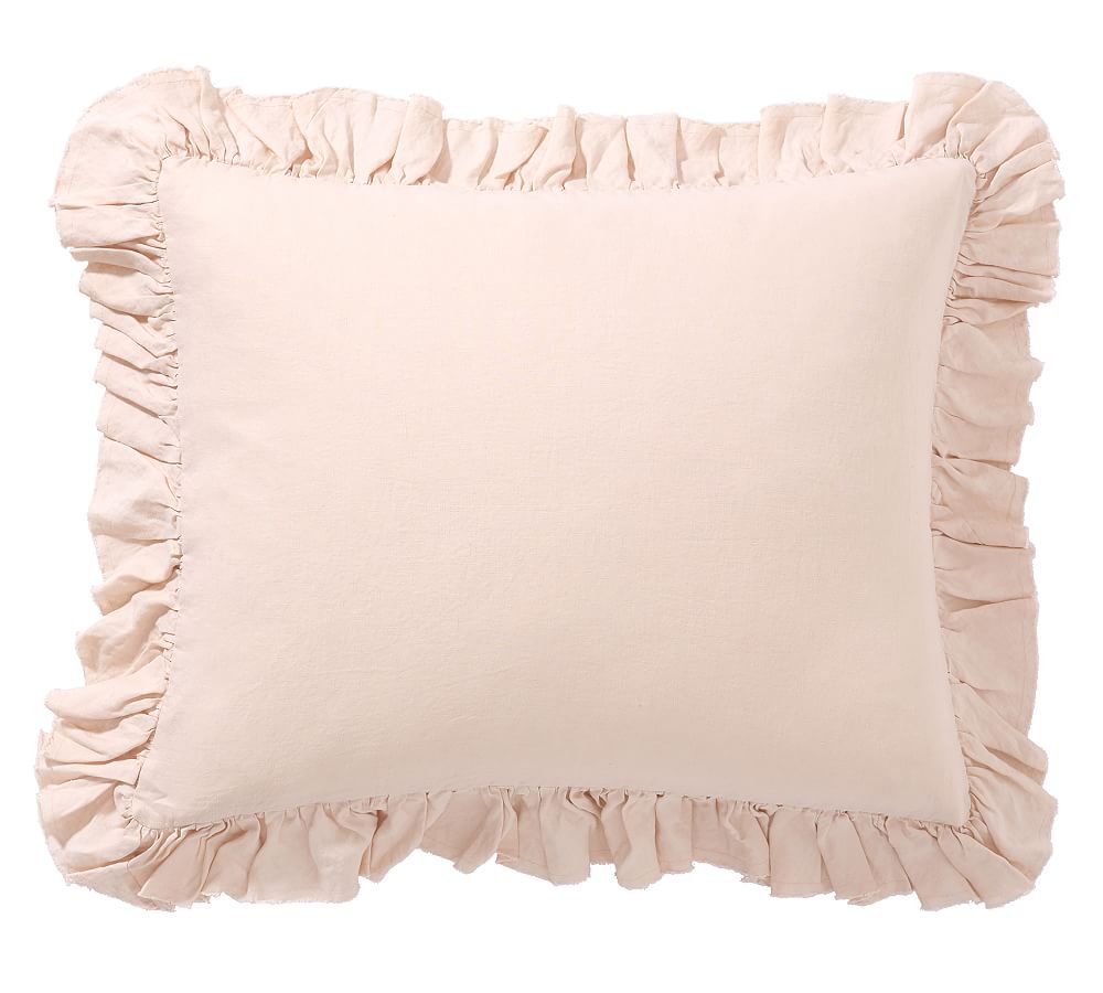 Belgian Flax Linen Fringe Ruffle Sham