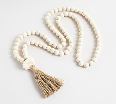 Mango Wood Contentment Beads, 53.25"L