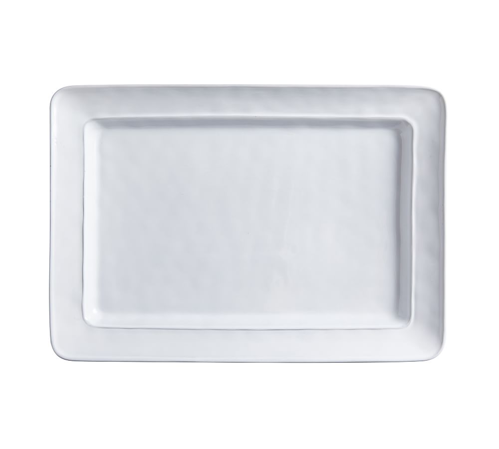 Cambria Handcrafted Stoneware Rectangular Serving Platter | Fog
