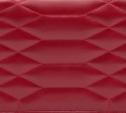 Elegant Red Leather Quilted Jewelry Portfolio with Tassel