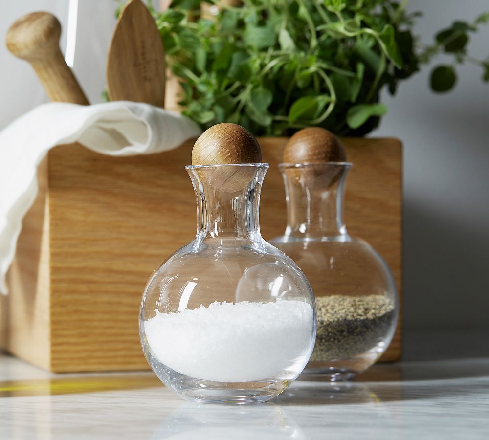 Nature White Oak Salt &amp; Pepper Canisters