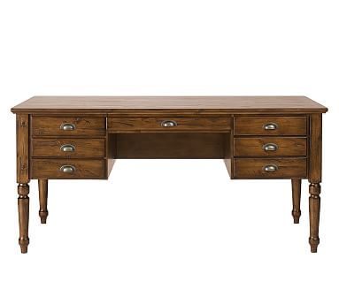 OPEN BOX Printer s 64 Keyhole Desk with Drawers Tuscan Chestnut Pottery Barn