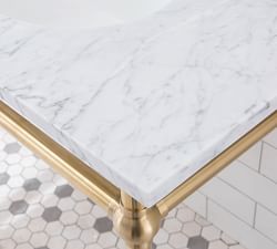 Aveline 60-72&quot; Marble Top Double Sink Vanity