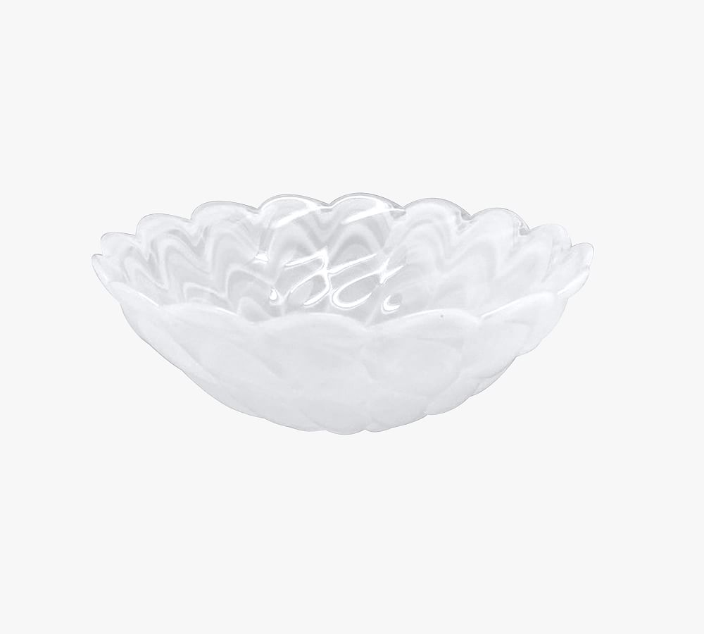 Alabaster Glass Scallop Bowls