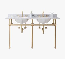 Aveline 60-72&quot; Marble Top Double Sink Vanity