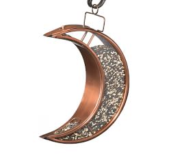 Crescent Moon Shaped Copper Bird Feeder